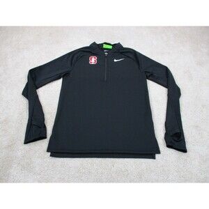 Stanford Cardinal Jacket Womens Small Black 1/4 Zip Nike College Football